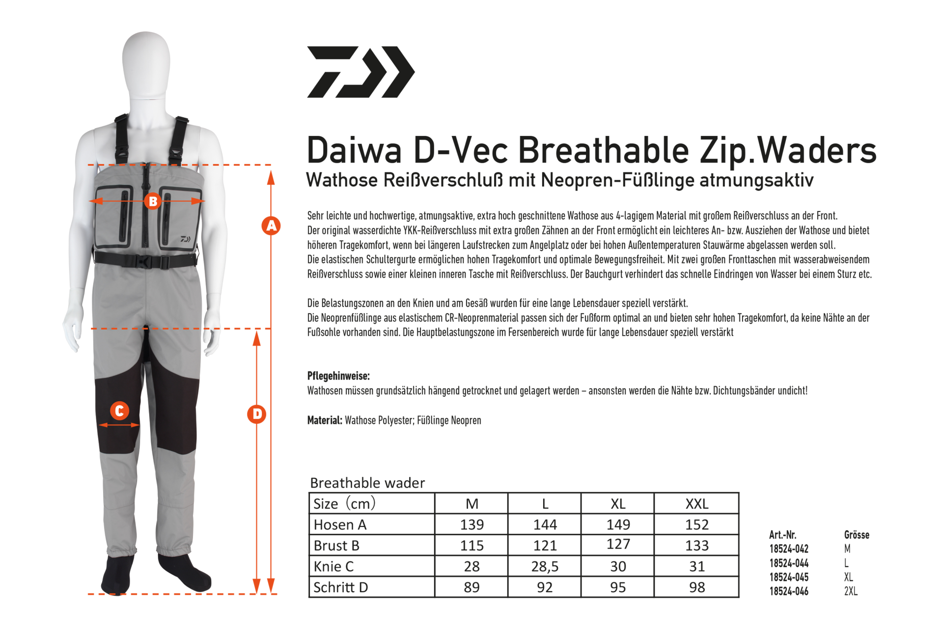 Daiwa D-Vec Breathable Zipped Waders <span>| Wodery</span> Daiwa D-Vec Breathable Zipped Waders <span>| Wodery</span>