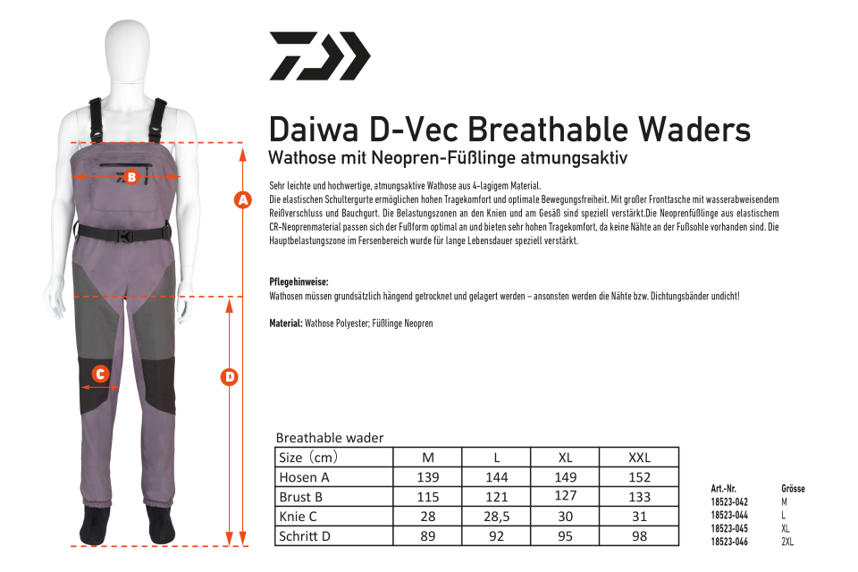 Daiwa D-Vec Breathable Waders <span>| Wodery</span> Daiwa D-Vec Breathable Waders <span>| Wodery</span>