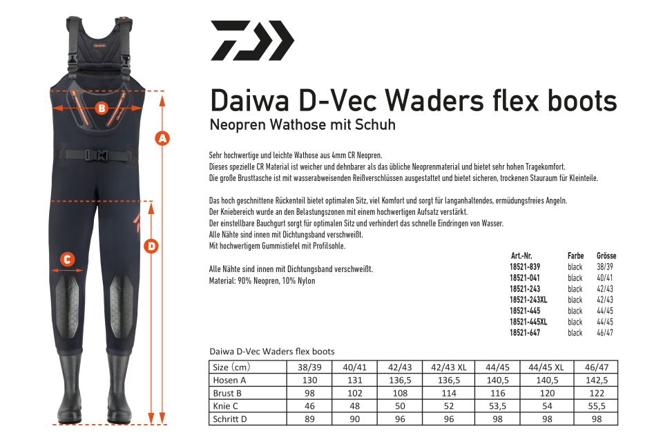Daiwa D-Vec Waders flex <span>| Wodery | black</span>